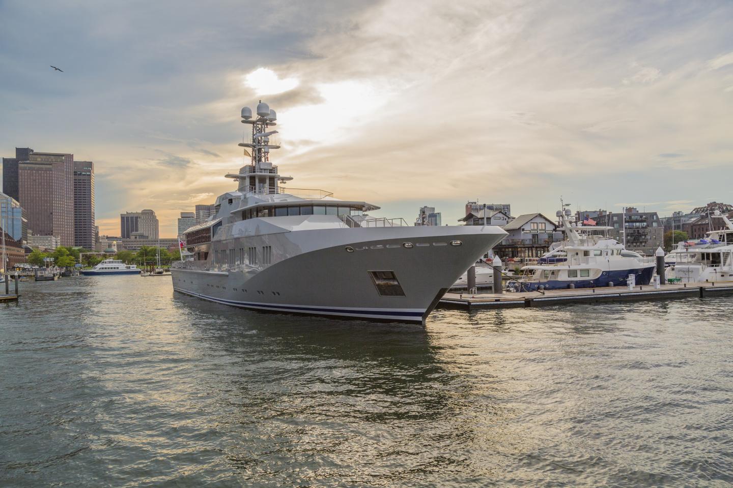 large yacht docked