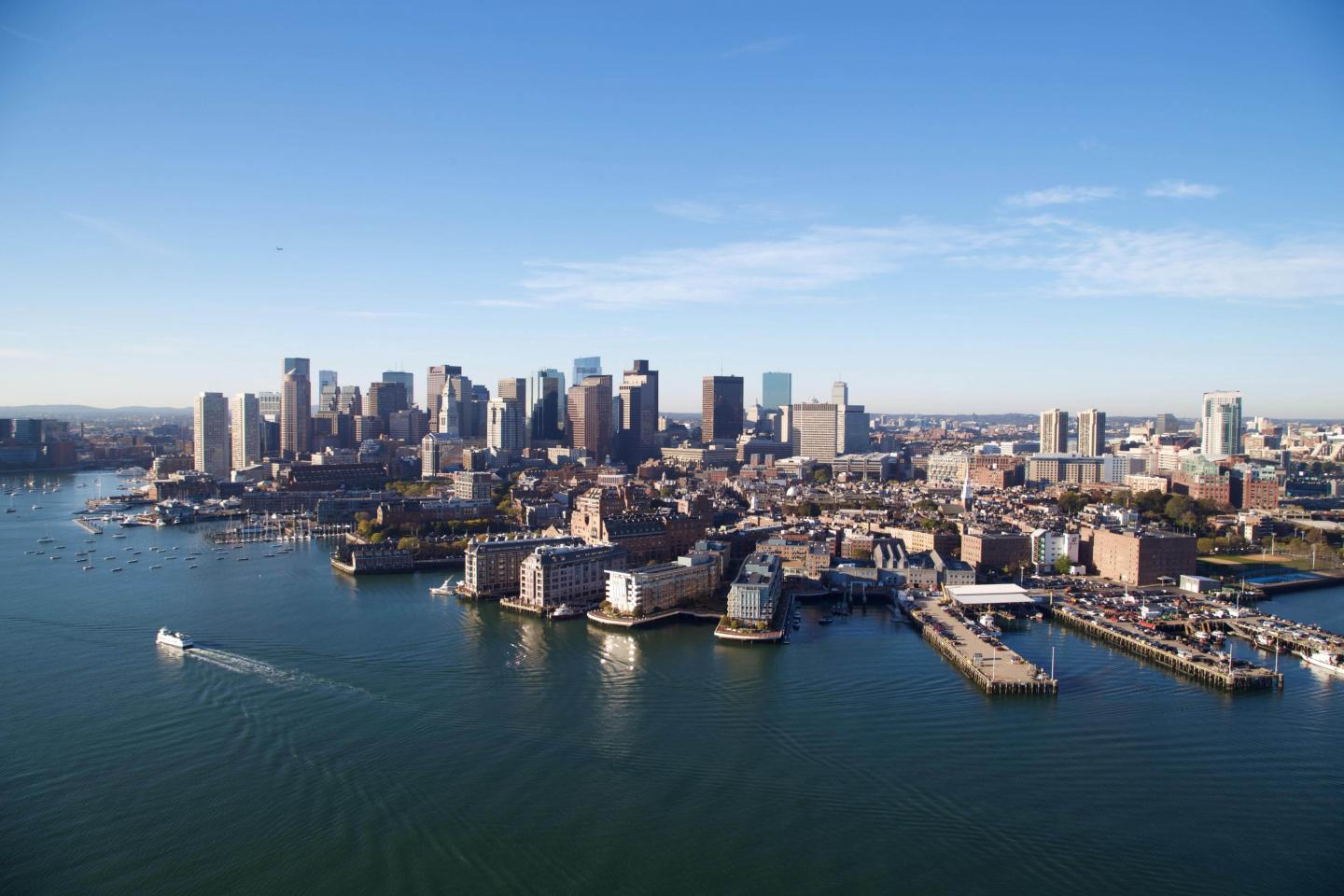 Boston harbor Ariel view