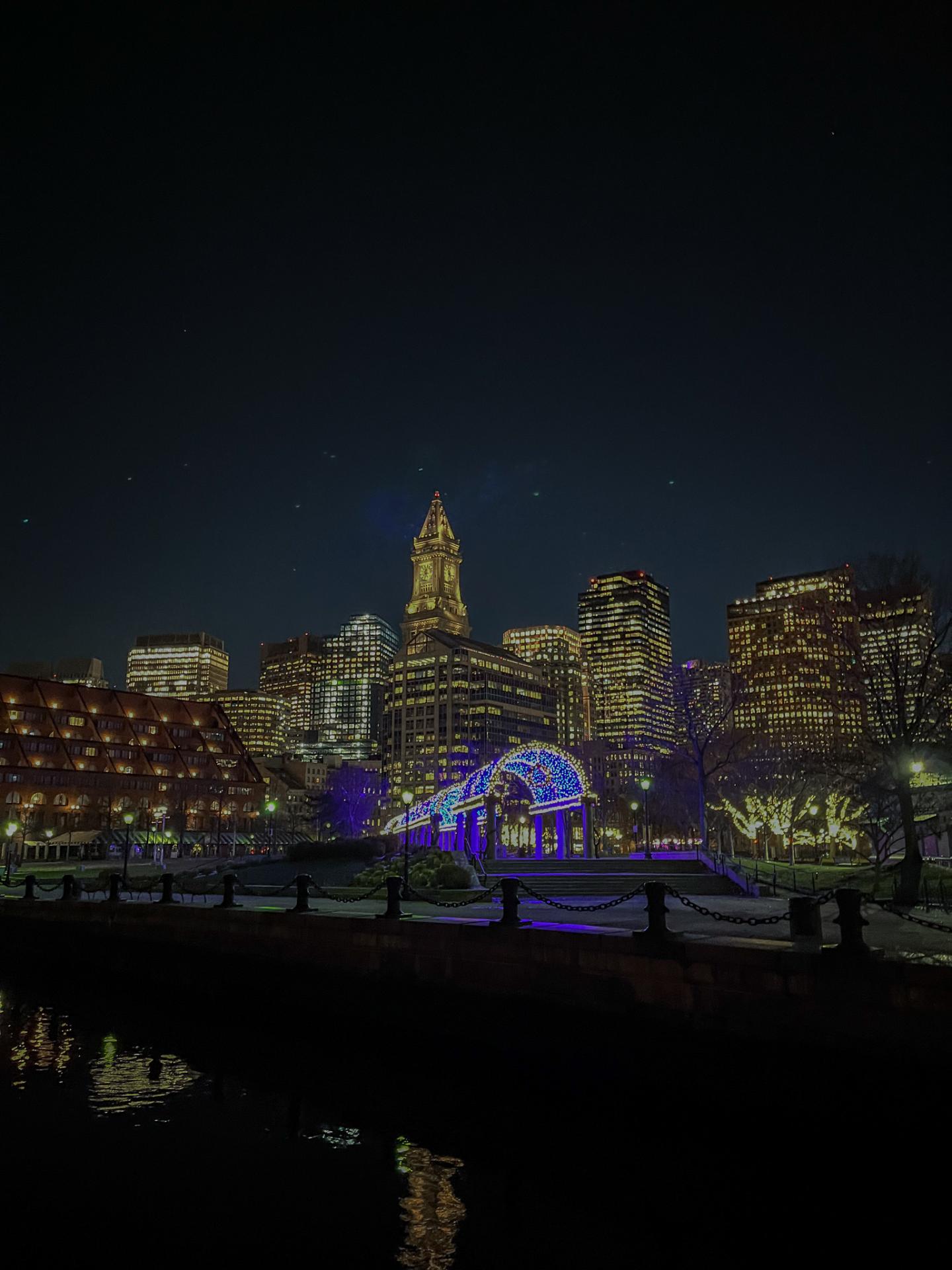 Boston Waterfront during the holidays